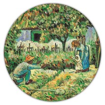 Family Farmer Flowers : Gift Coaster Famous Oil Painting Art Artist Painter - £3.92 GBP