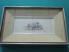 Watercolor Original By. S. Lorena Raff Three Clowns - £97.34 GBP