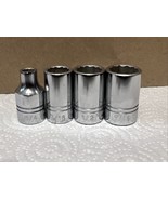 NOS Vintage Williams Socket Lot of 4 ,3/8” Drive 12 Point 1/4, 7/16, 1/2... - $31.25 CAD