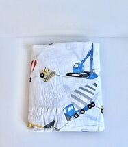 Pottery Barn Kids TWIN Jax Construction 100% Organic Cotton Flat Sheet P... - $275.33 MXN