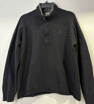 North Face Sweater Mens Large Black Wool Blend 1/4 Zip Pullover Outdoor - $20.00