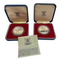 Lot of 2 1977 Royal Mint Queen Elizabeth 28g Silver Proof Jubilee Coin - £67.94 GBP