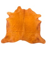 Dyed Orange Cowhide Rug Size: 7x6.5 feet Y-082 - $350.69 CAD
