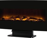 48&quot; Curved Front Wall Mount Black Glass Electric Fireplace - £355.37 GBP