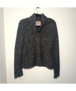 Culture Calvari Knit Cardigan Beaded Shoulder Detail Military Zippers S - $28.89 CAD