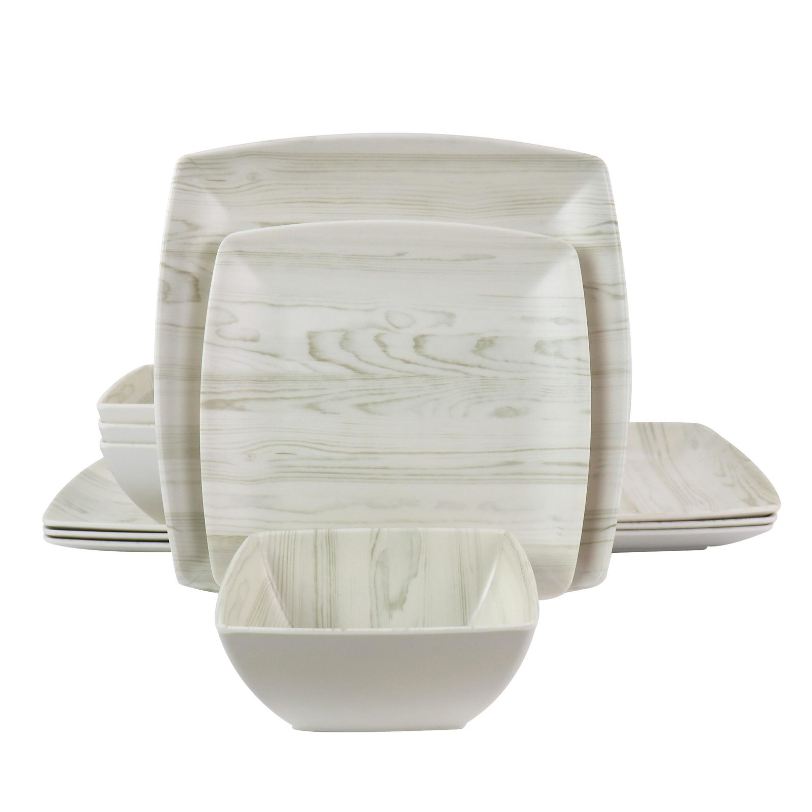 Gibson Home Woodgrain 12 Piece Melamine Dinnerware Set - $54.95