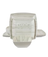 Gibson Home Woodgrain 12 Piece Melamine Dinnerware Set - $76.03 CAD
