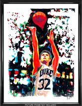 The Shot Duke Kentucky Christian Laettner Basketball Print Wall Art 18x24 - £21.92 GBP