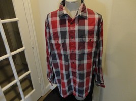 New Red Black Plaid Sonoma Button Long Sleeve Pocket Shirt XXL Excellent RTL $36 - £20.77 GBP