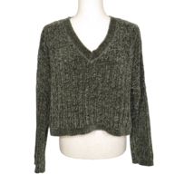 L.A. Hearts Green Soft Chenille Long Sleeve Oversized Boxy Cropped Sweat... - $25.00