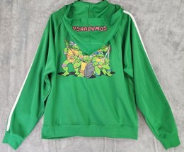 Teenage Mutant Ninja Turtles Hoodie Mens Large Green Full Zip Retro Cowa... - $19.79