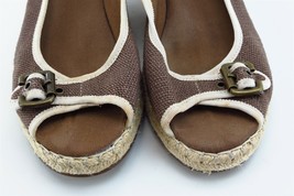 Naturalizer Sz 8.5 M Brown Slingback Fabric Women Sandals Sherene - £15.46 GBP