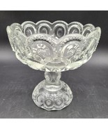 Vintage L.E. Smith Glass Moon And Stars Clear Glass Footed Pedestal Comp... - £15.14 GBP