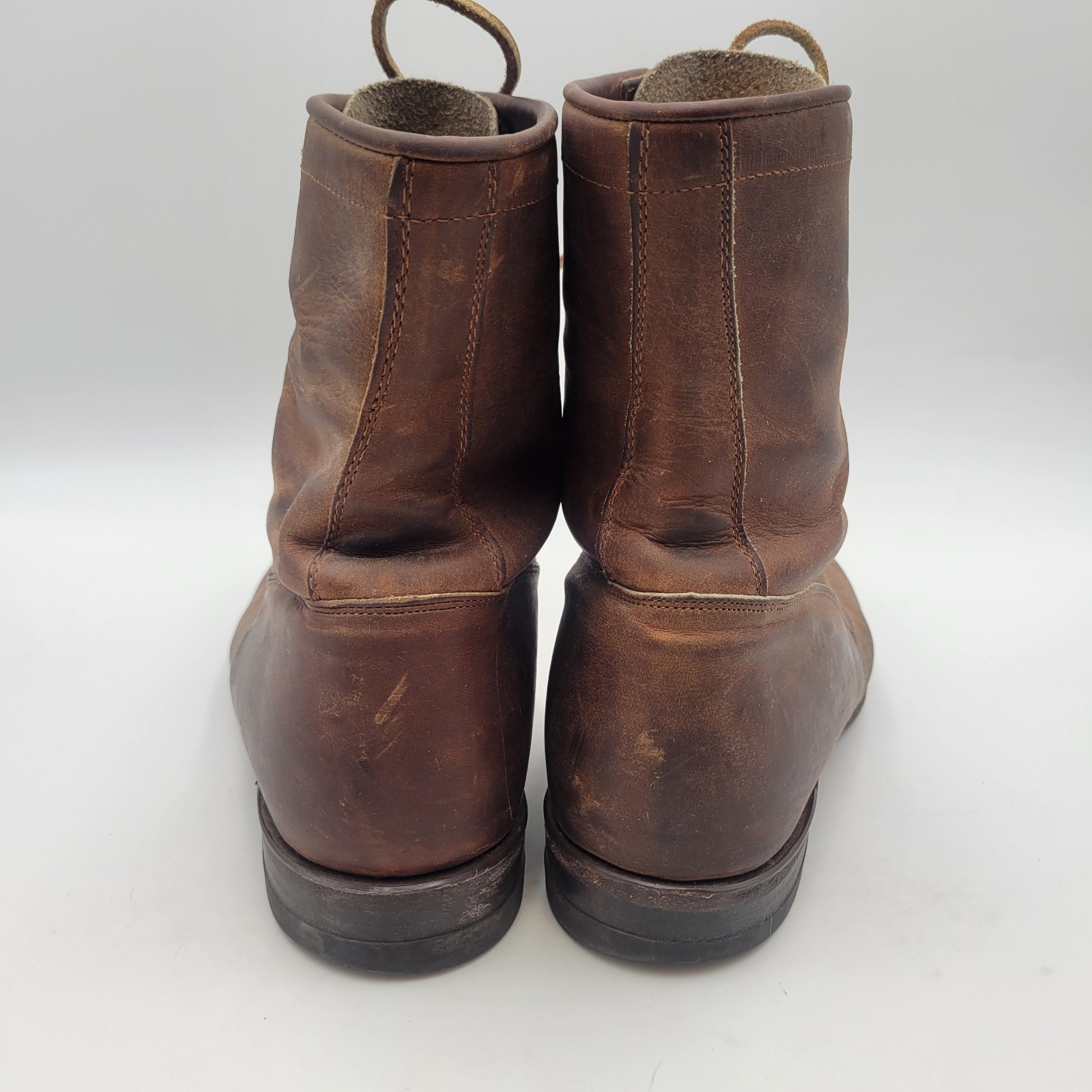 Justin Lace Up Boots Women's Size 10.5 D  Brown Leather Roper Kiltie USA Vintage Item image 8