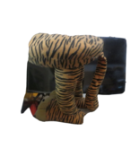 Vintage Youth TIGER Print Cloth Wood Stool with Tail and Feet 15&quot; tall - $93.49