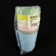 Ikea Kalas Children Kids Plastic Cups Pastel Colors 6 Cups New 8oz - $11.99