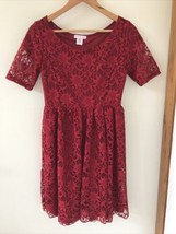 Honey &amp; Lace California Apparel Red Fancy Empire Formal Fit Flare Dress ... - £39.30 GBP