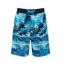 Laguna Big Boys L 14 16 Blue Combo Palm Tree Print Swimsuit Swim Trunks NWT - £10.71 GBP