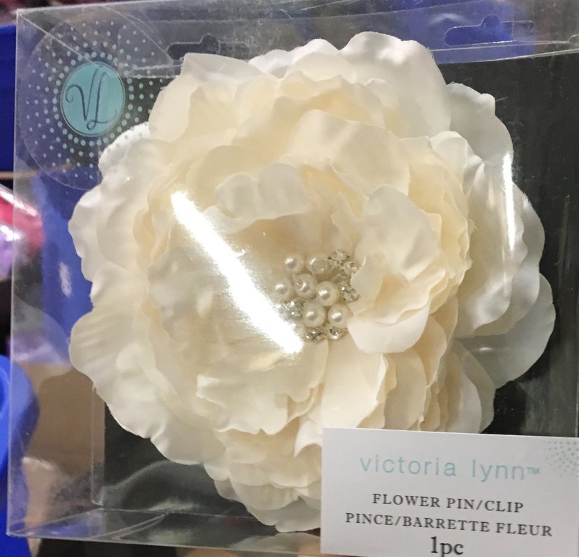 Flower Rose with Pearl Rhinestone 6.5Inches - $27.71