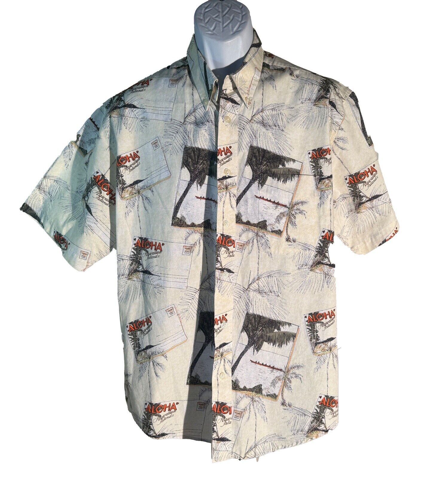 NATURAL ISSUE Men&#39;s Short Sleeve Button Down ALOHA HAWAIIAN ISLAND SHIRT... - $10.88