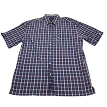 Phat Farm Shirt Mens XL Blue Plaid Short Sleeve Button Up Casual Cotton - $18.69