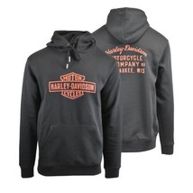 Harley-Davidson Men&#39;s Hoodie Black Beauty Oil Can Bar &amp; Shield Pullover (S02) - £47.87 GBP
