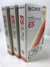 Sony ES L-750 Beta Dynamicron Lot of 3 Video Cassette Tapes Sealed Betamax  - £7.65 GBP