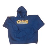 Thrasher Magazine Flame Fire Hoodie Mens XL Blue Navy Hooded Skate Sweat... - $29.65 CAD