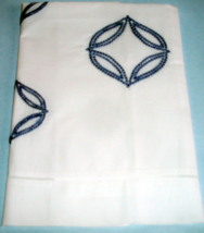 Sferra Cossa Boudoir Sham Cornflower Blue Embroidery Egyptian Cotton Per... - €29,33 EUR