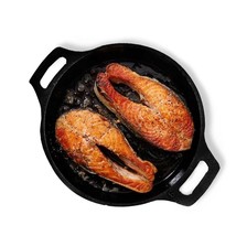 cast iron frying pan with Double Handle 8.8inch gas induction Nonstick - £37.07 GBP
