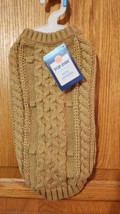 Top Paw Fashion Pet Cable Knit Dog Sweater Small Tan Acrylic  - £8.10 GBP