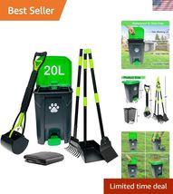 20L/5Gallon Dog Poop Trash Can Outside with Pooper Scooper &amp; 50 Waste Ba... - $107.57
