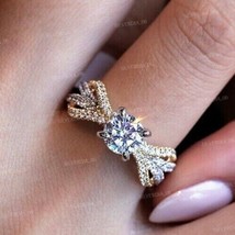 Women&#39;s Engagement Crisscross Ring 925 Silver 2Ct Round Cut Simulated Diamond - £102.84 GBP