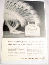 1960 Black and White Ad Bell Telephone System Trouble-Free Service - $7.99