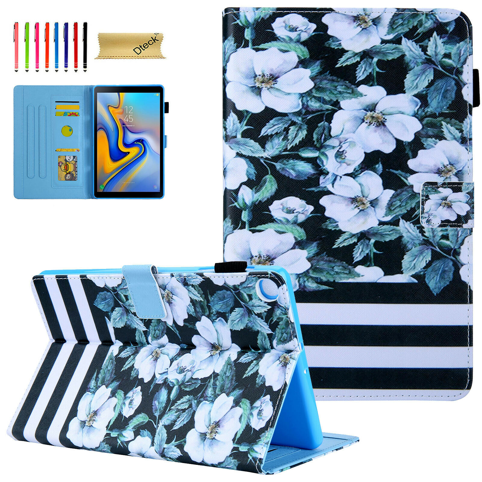 For Galaxy Tab A 10.1"SM-T510/T515 2019 Pattern Leather Wallet Stand Case Cover