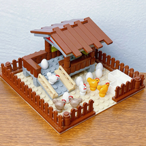 MOC Farm Animals Building Blocks City ChickenCoop Hen House Toys DIY Blocks Toys - £11.96 GBP