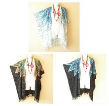 CG31 Polka Dot Batik Women Kimono Plus Cover Up Open Duster Cardigan - up to 5X - £19.96 GBP