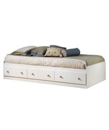 Twin size White Wood Platform Bed Daybed with Storage Drawers - $9,163.14 MXN
