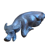 Vintage Hand Carved Wood laying Water Buffalo 7&quot; Long - £15.48 GBP