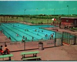 Poolside New Municipal Swimming Pool Texas City TX UNP Chrome Postcard J14 - $15.79