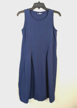 J Jill Sleeveless A Line Midi Dress Navy Blue Stretchy Round Neck Womens XS - £12.09 GBP