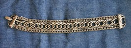 Goldette Fabulous Silver-tone Multi Chain Texture Vintage Bracelet 7 1/4&quot; - £14.19 GBP