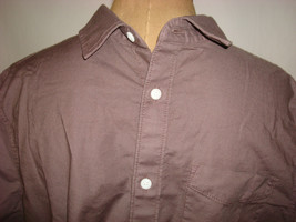 New Mens M Prana Organic Cotton Crestone Tailored SS Shirt Button Down NWT Brown - £102.08 GBP