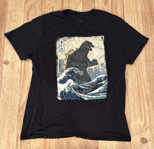 GODZILLA Great Wave Kanagawa T-Shirt LARGE Black - £30.59 GBP