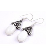 925 Sterling Silver Moonstone Gemstone Handmade Dangle Drop Earrings women Gift - £29.92 GBP - £31.61 GBP