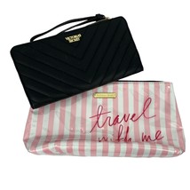 Victoria&#39;s Secret Make-Up Bag and Wristlet Bundle Travel with Me quilted... - £29.28 GBP