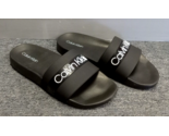 Calvin Klein Men&#39;s Slides CK Logo on Strap Black - Size US 10 - $19.99