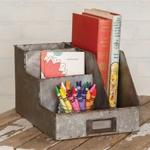 Four Pocket Desktop Caddy in distressed metal - $38.00