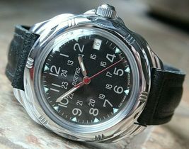 Vostok Komandirsky 211783 Mechanical Russian Military Wrist Watch 24 Hours Dial - £55.93 GBP+