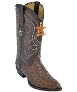 LOS ALTOS OSTRICH COWBOY BOOTS J-TOE 990307 BROWN - £395.60 GBP